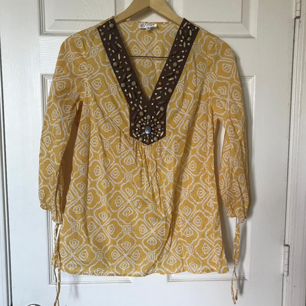 Allison Taylor Beaded Peasant Top